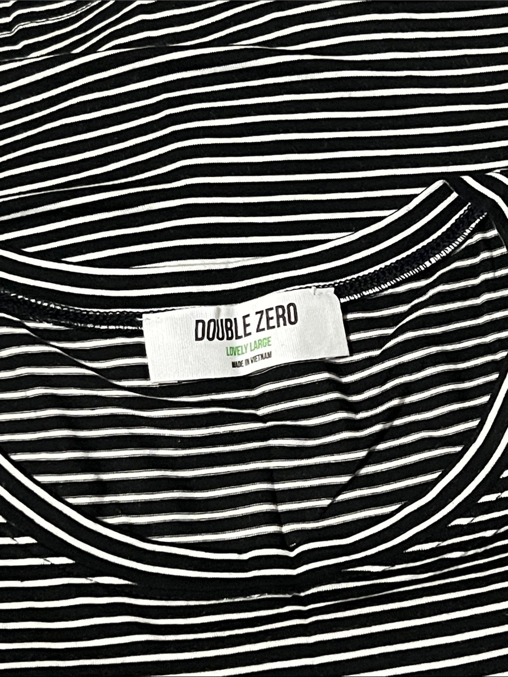 NWOT Double Zero Stripe Tank Large Black/White